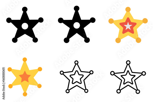 Sheriff Star Icon Vector Illustration