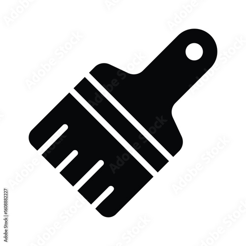 Sleek glyph icon of fine excavation brush tool