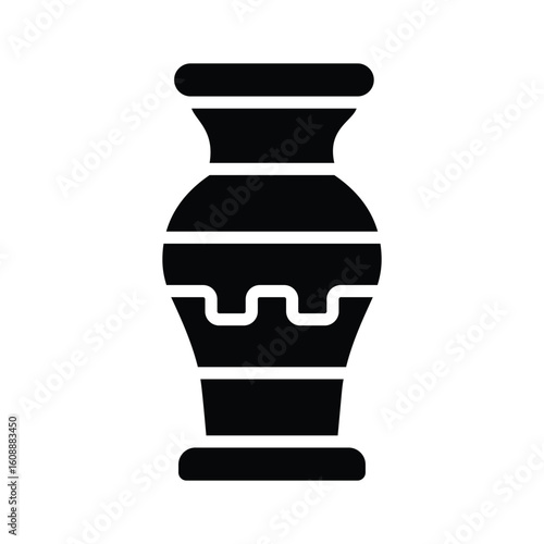 Handy glyph icon of painted ancient vase