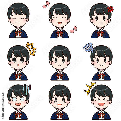 ブレザーを着た女の子の表情差分セット3