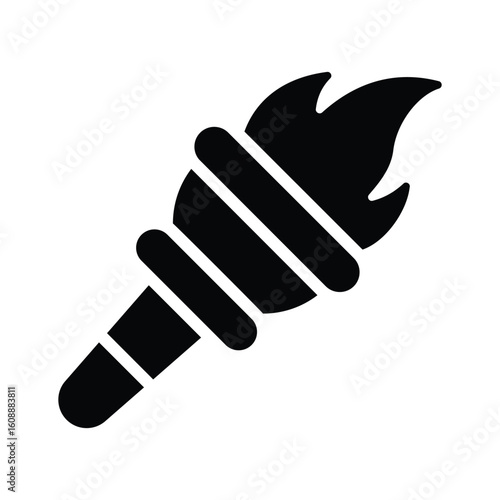 Ready to use glyph icon of flaming fire torch