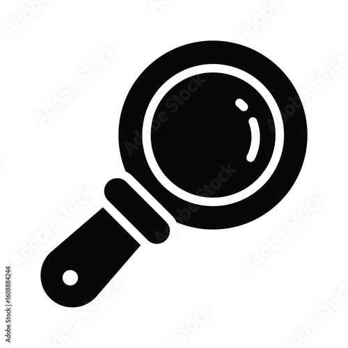 Modern glyph style icon of zooming magnifier lens