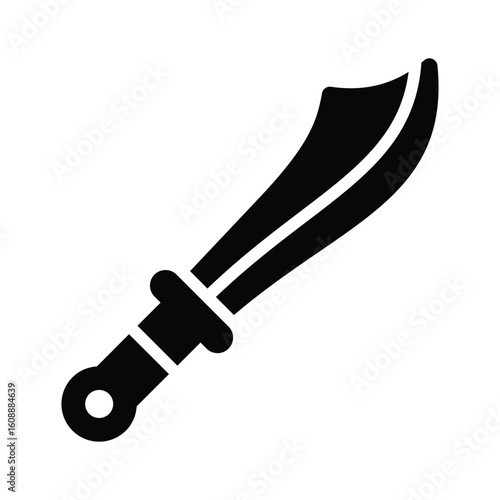 Sleek glyph style icon of medieval excavation sword