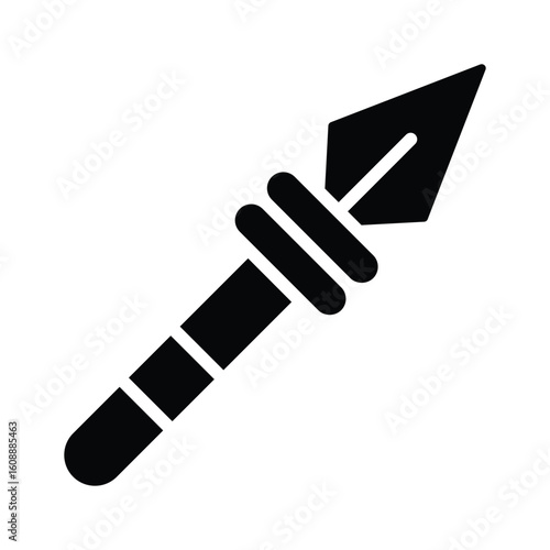 A trendy glyph icon of hunting spearhead