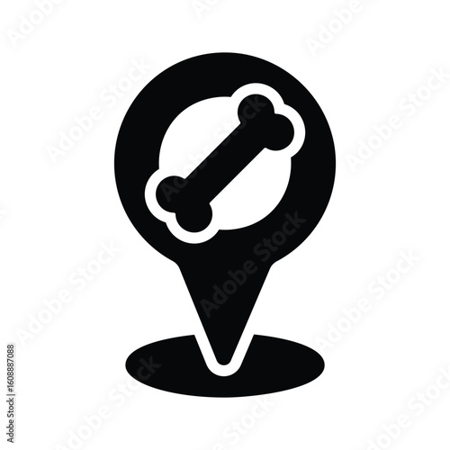 Trendy glyph icon of fossil excavation location