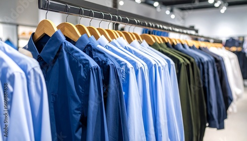 Wallpaper Mural Colorful shirts on hangers in store Torontodigital.ca