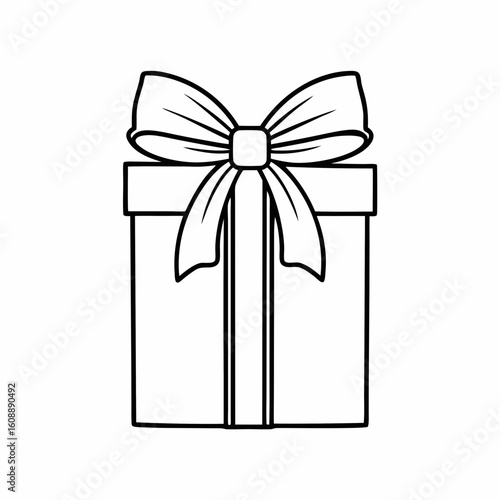 Gift box icon with ribbon and bow