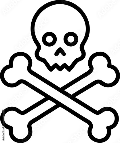 A skull and crossbones flag, a classic pirate symbol representing danger and death, is known as the Jolly Roger