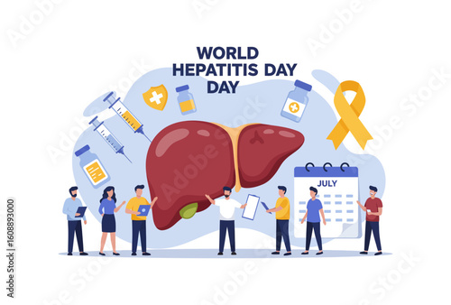 World Hepatitis Day Global Awareness Illustration

