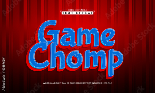 game chomp editable text effect with a game and kids text style