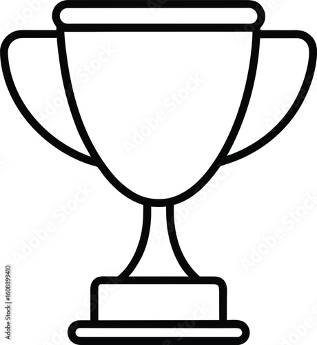 trophy cup line art or outline vector icon isolated transparent background graphic design. American football, basketball, baseball, hockey and lacrosse.
