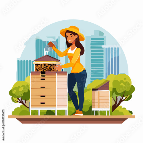 Urban Beekeeper Harvesting Honey A City Dweller's Sweet Success
