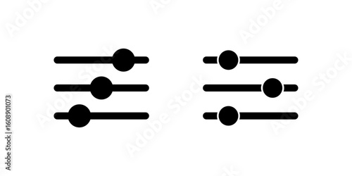 Adjustment Icon with Horizontal Sliders for Settings and Control Interface Design