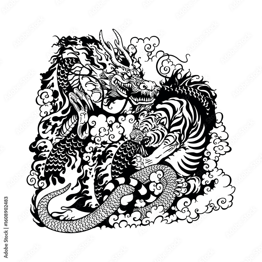 Fototapeta premium lion tribal tattoo