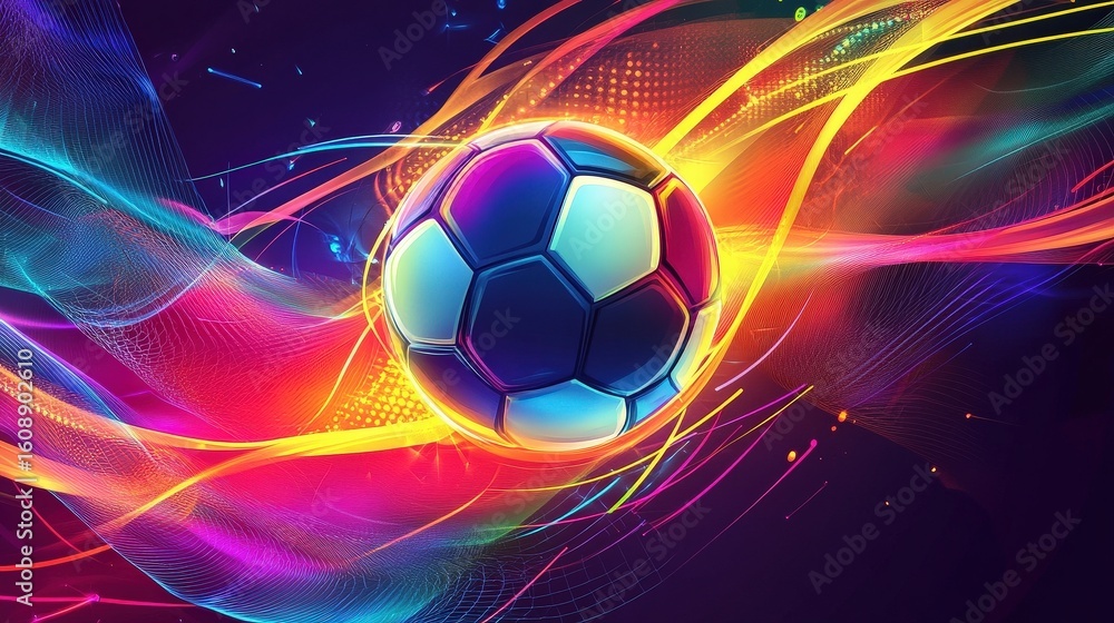 Obraz premium vibrant soccer ball abstract art