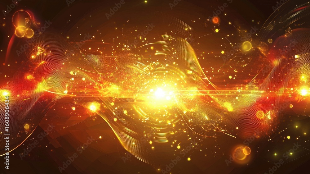 Obraz premium golden energy burst abstract background