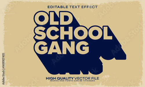 Retro classic text effect, editable text effect and vintage 3d font style bold shadow oldschool poster design