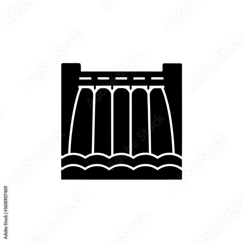 creative details hydroelectric dam icon vector illustration	