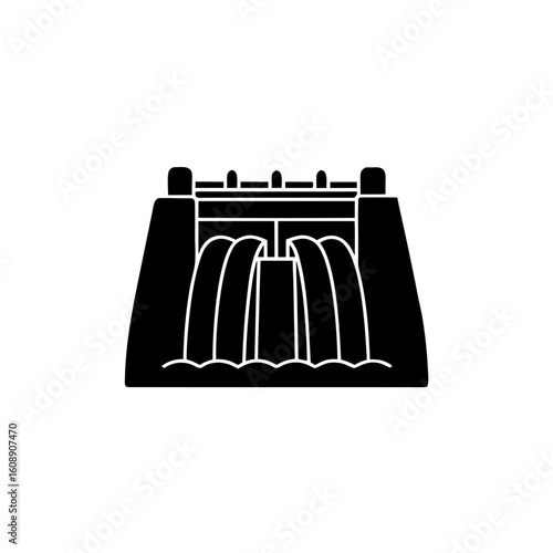 creative details hydroelectric dam icon vector illustration	