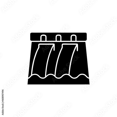 creative details hydroelectric dam icon vector illustration	