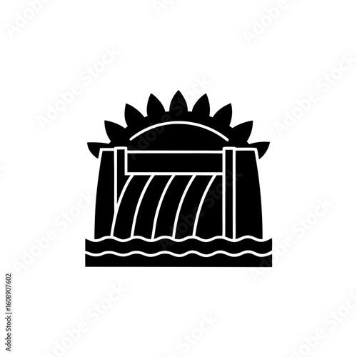 creative details hydroelectric dam icon vector illustration	