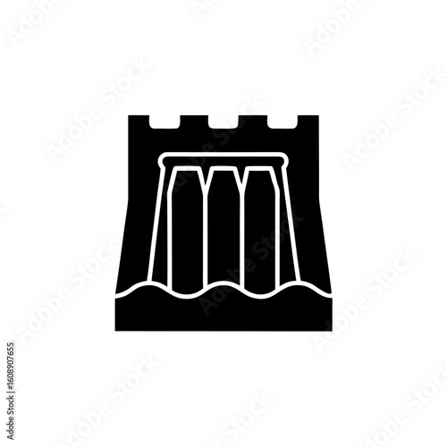 creative details hydroelectric dam icon vector illustration	