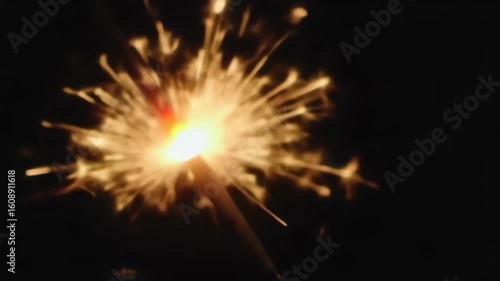 Sparkling firework at night