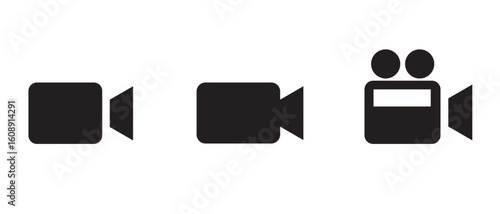 set of video camera icon vector design