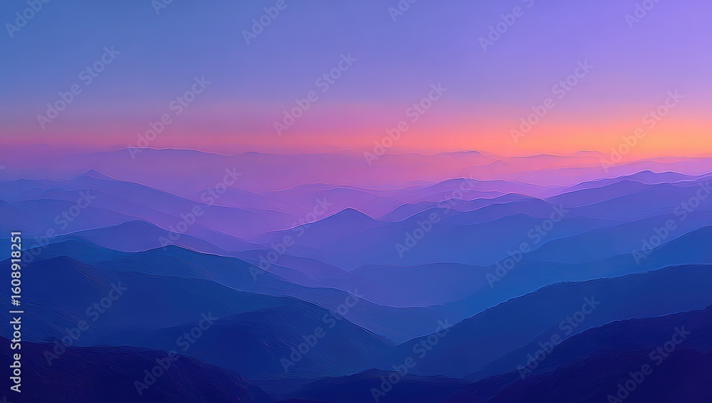 Fototapeta premium Misty mountain range at sunrise