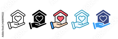 Community Building Icon Set Multiple Style Collection