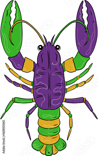 Mardi Gras Crawfish Crawfish Illustration