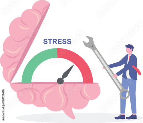 Stress and anxiety level, exhausted and fatigue from work causing depressed and mental illness concept

