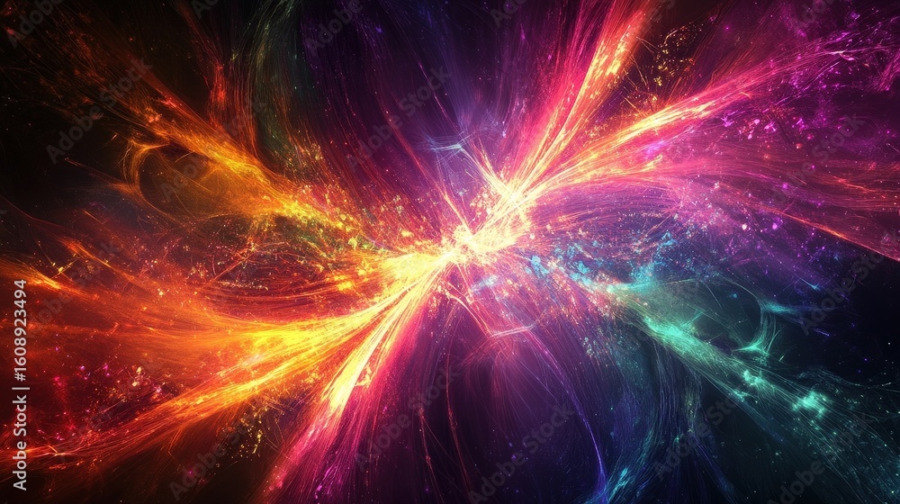 Fototapeta premium vibrant cosmic nebula abstract art