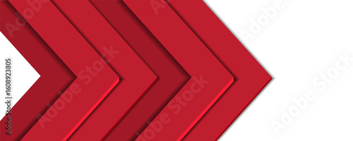 Abstract 3D Red Arrow Background. vector illustration