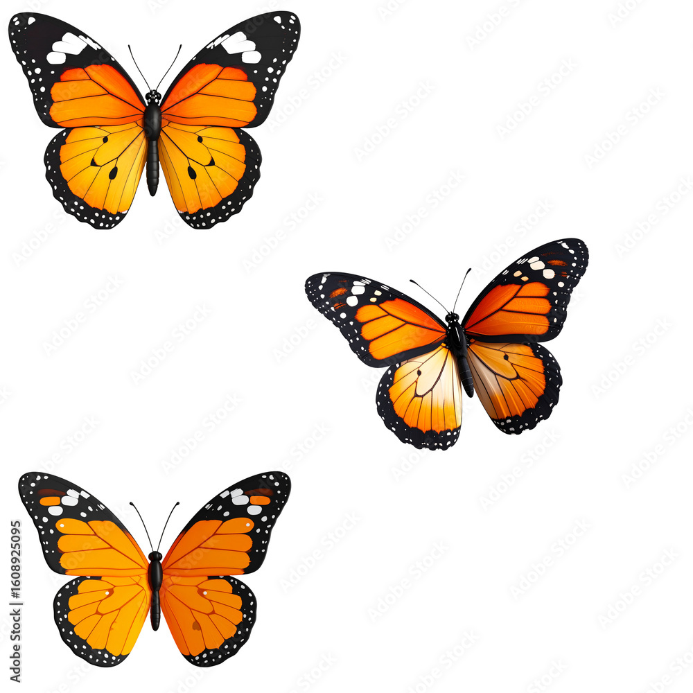 Fototapeta premium Beautiful colorful butterfly on white background.