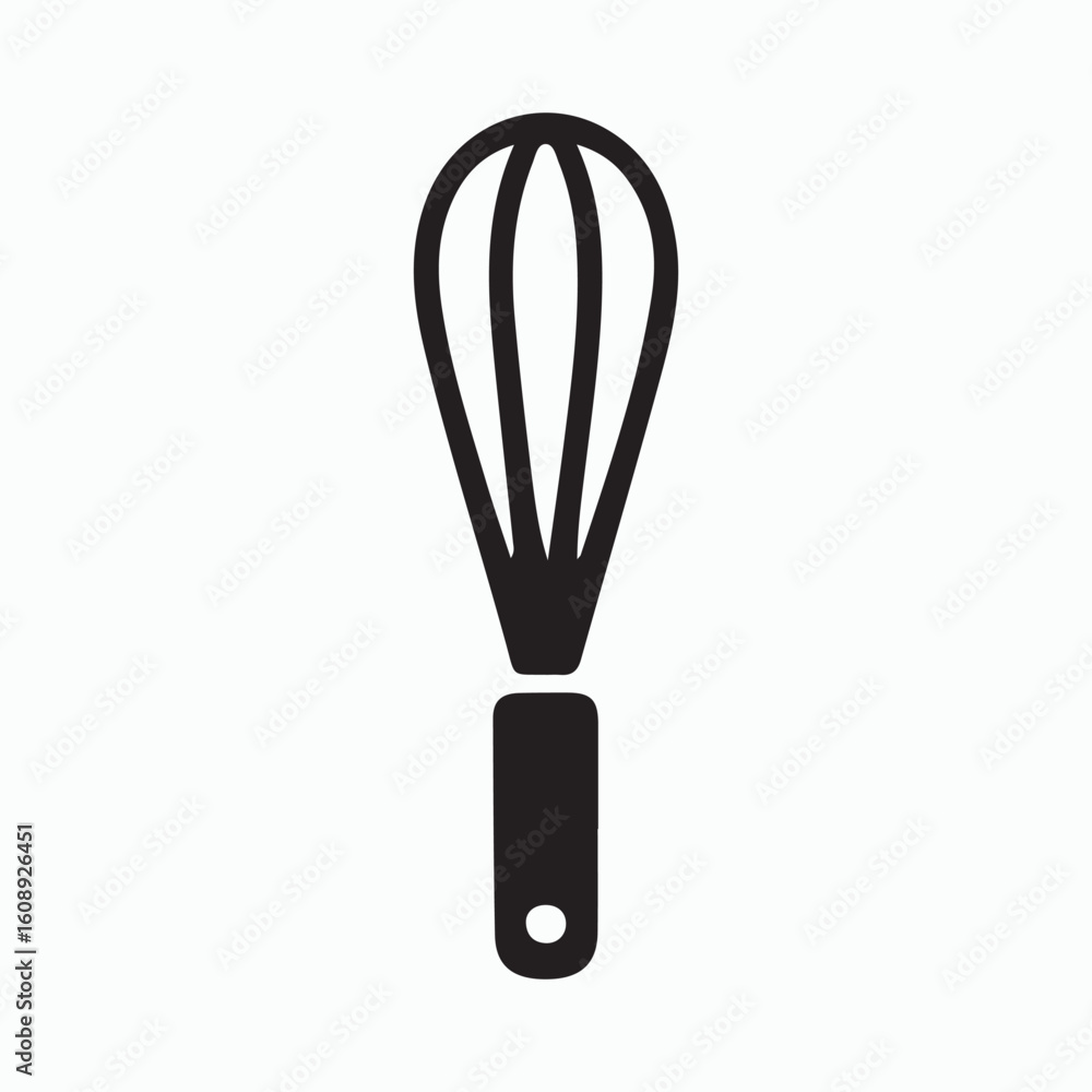 Fototapeta premium Simple black and white whisk graphic 