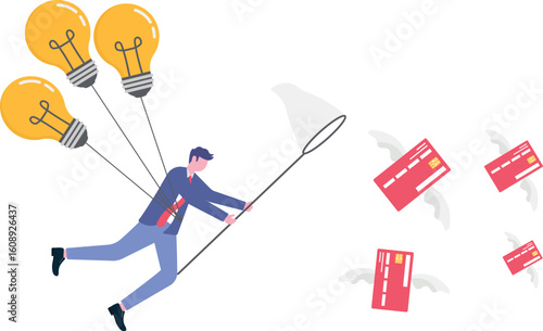 Credit card debt compromise, accept failure and negotiate with debtor concept.
