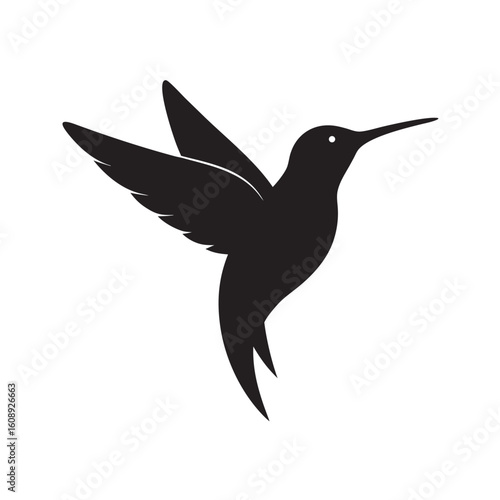 Hummingbird Hovering In Air Silhouette