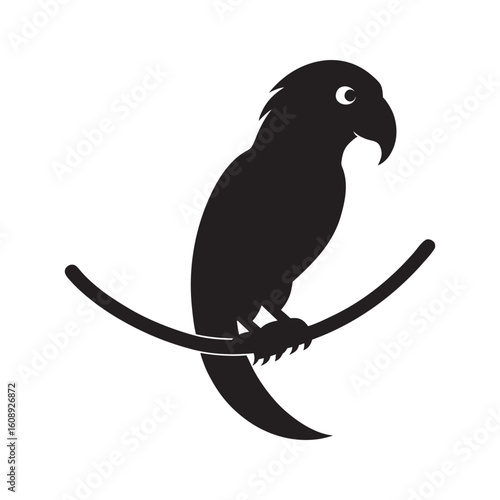 Parrot Sitting Calmly On Hanging Rope