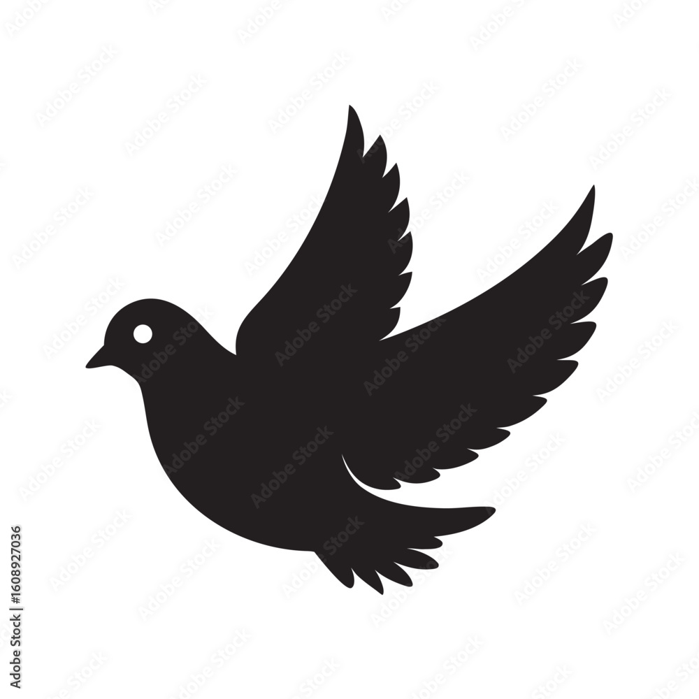 Fototapeta premium Pigeon Flying Gracefully Through Open Sky