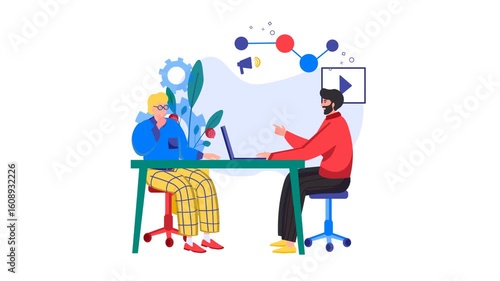 Discussion of work 2D animated Illustration