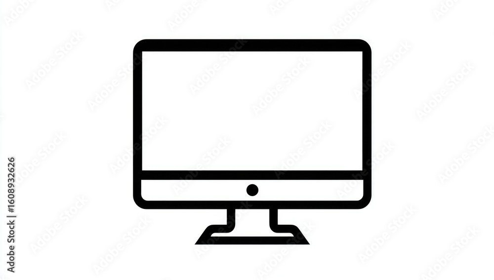 Simple black outline of a computer monitor Simple black outline of a computer monitor