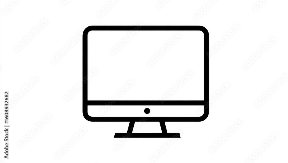 Simple black outline of a computer monitor (3) Simple black outline of a computer monitor (3)