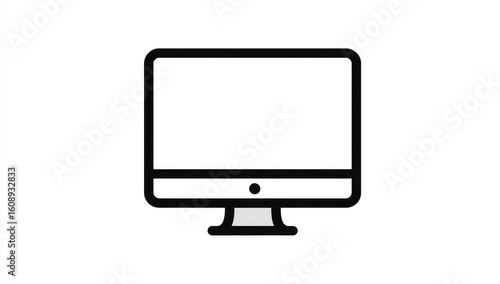 Simple, outline illustration of a computer monitor