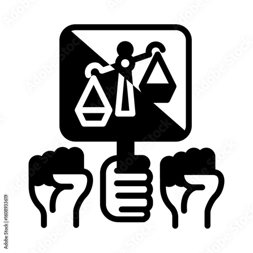 Protest for injustice illustration for coloring page