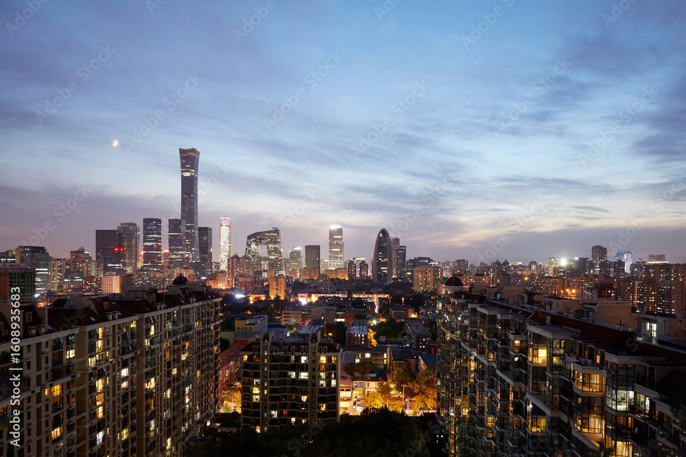 Obraz premium Beijing CBD Skyline - Aerial Panorama, China​