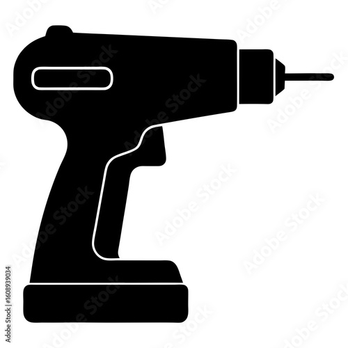 Brad Nailer Vector Silhouette Isolate White Background