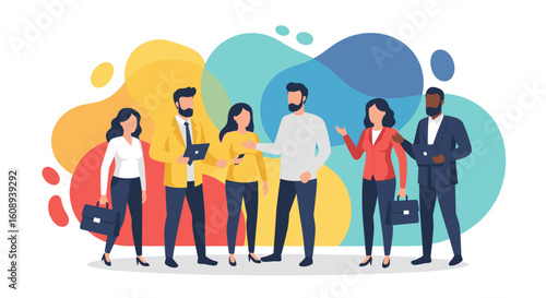 Diverse business team collaborating, ideal for websites, presentations, and marketing materials.