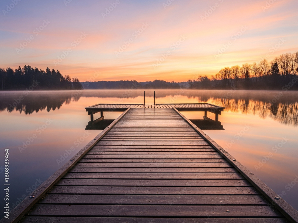 Obraz premium sunrise over the lake