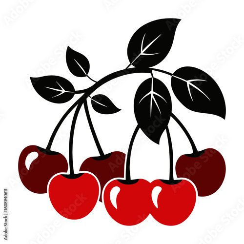 cherry with leaves